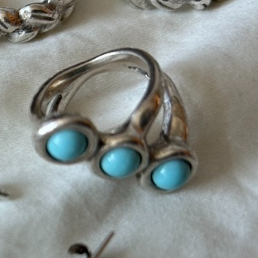 UNO De 50 three-dot turquoise Ring